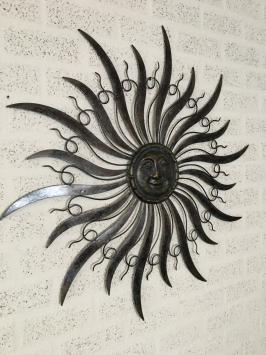 Metalen muurdecoratie - de zon - bruin/koper - 100 cm